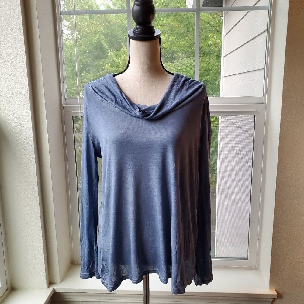 Pursue Cowl Boat Neck Long Sleeve Top | M